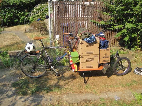 Transporting cargo by bicycle